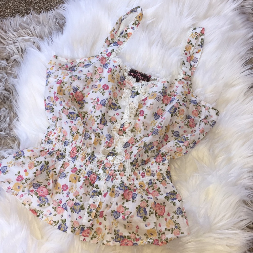 Floral peplum tank top